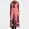 Long Sleeve Swing DressOltrarno Plac&eacute;e Pink in Silk Twill