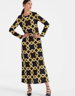 Long Sleeve Swing DressTackle Black in Sabl&eacute;