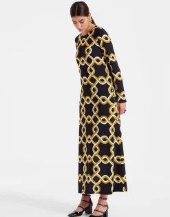 Long Sleeve Swing DressTackle Black in Sabl&eacute;