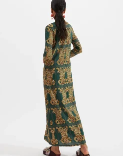 Long Sleeve Swing DressTiger Tiles in Sabl&eacute;