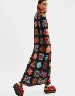 Long Sleeve Swing DressVetrata Grande in Sable