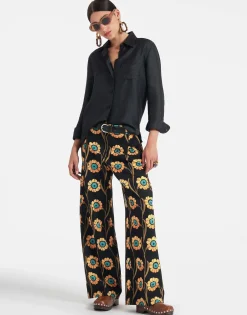 Loose PantsDaisychain Black in Compact Jersey