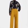 Loose PantsSolid Dark Yellow in Stretch Wool