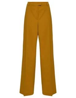 Loose PantsSolid Dark Yellow in Stretch Wool