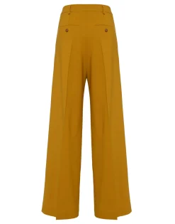 Loose PantsSolid Dark Yellow in Stretch Wool