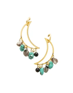 Luna EarringsSolid Acquamarine in Gold Plated Brass