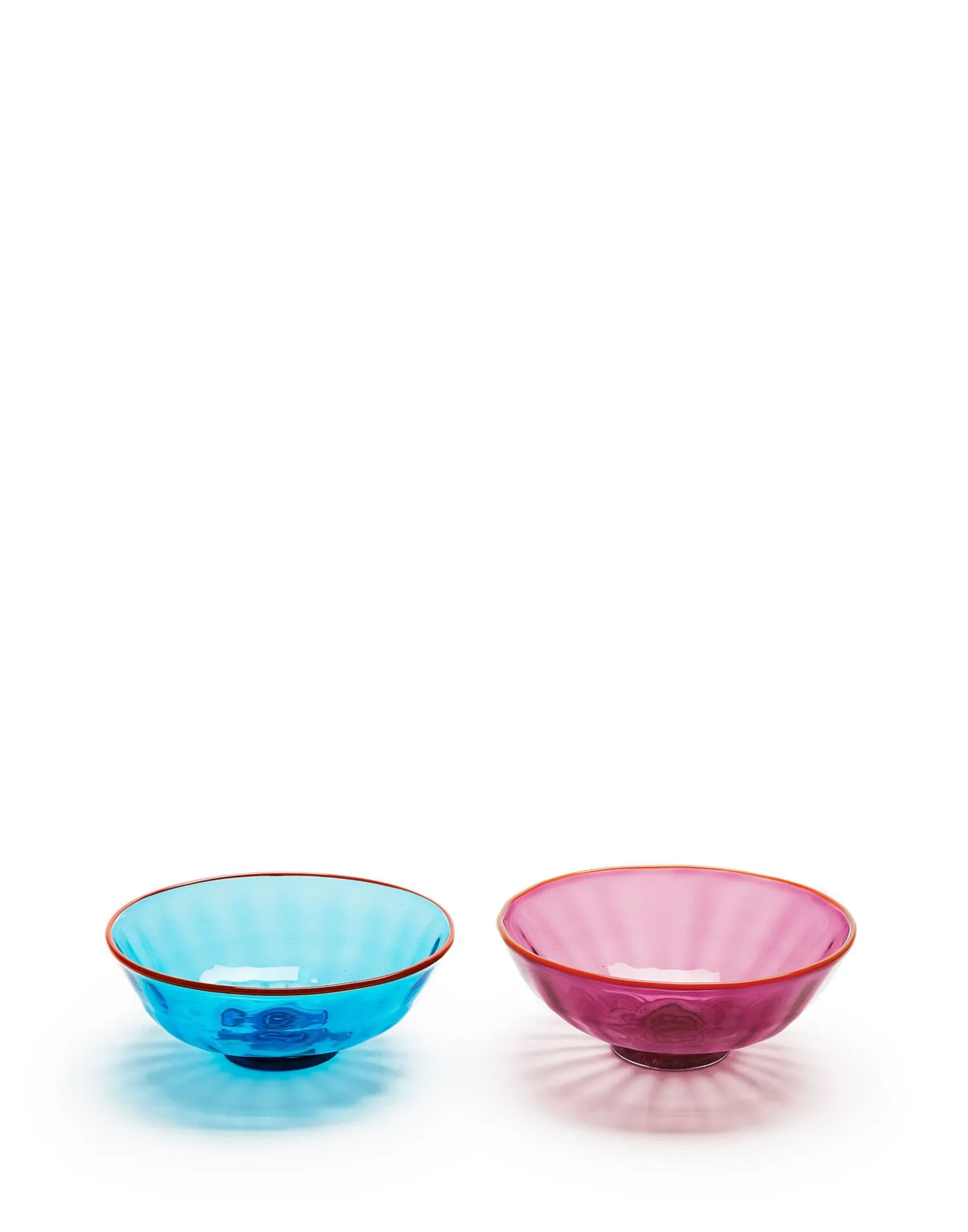 Luxury Nut Bowl Set of 2Turchese/Viola in Glass