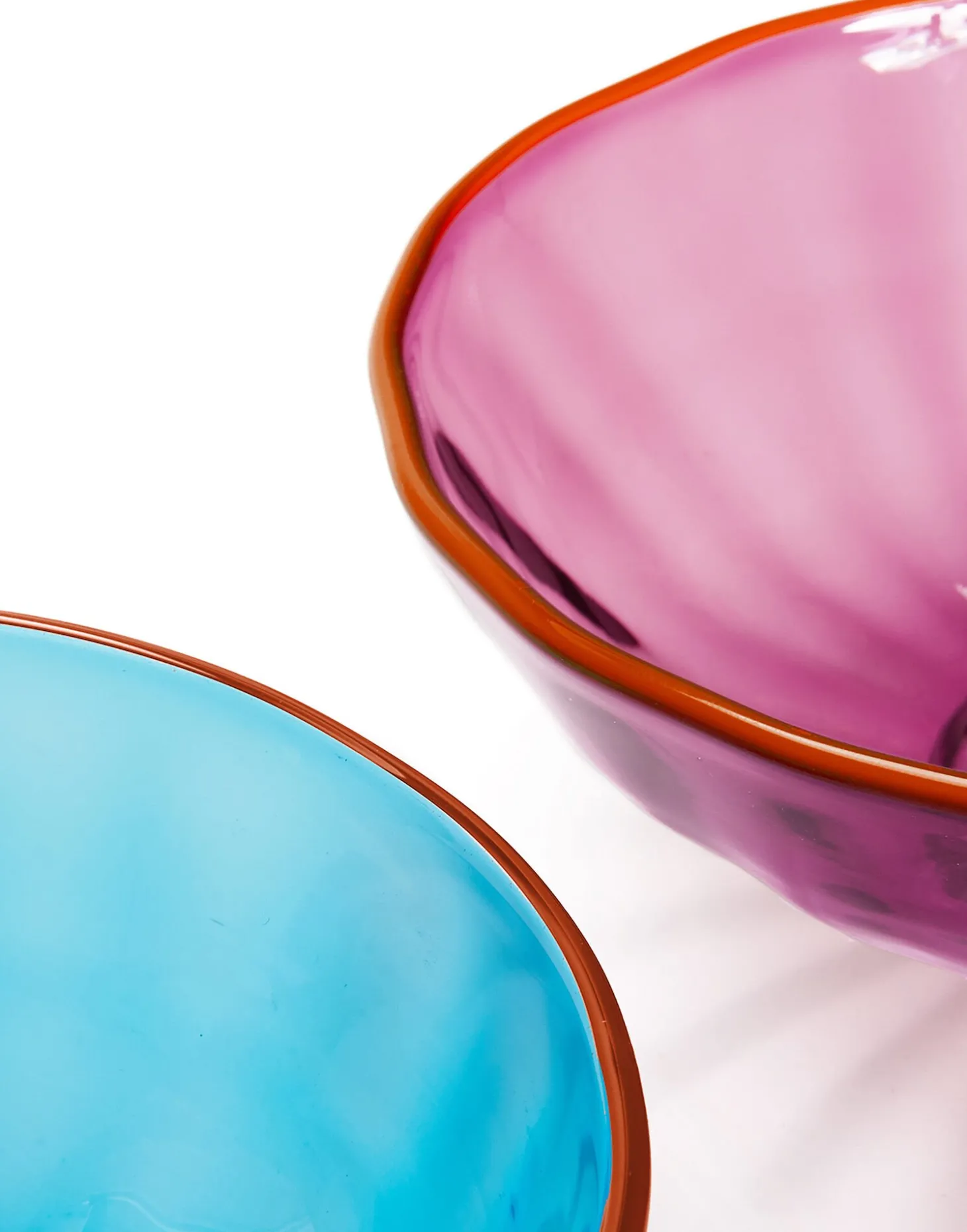 Luxury Nut Bowl Set of 2Turchese/Viola in Glass