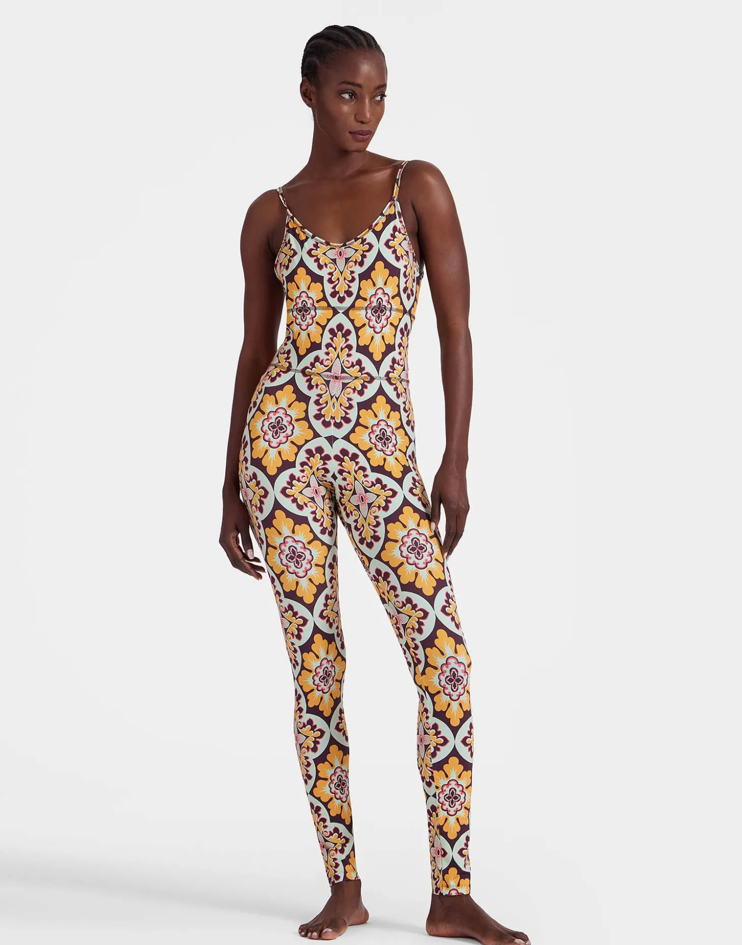 Magica CatsuitPalazzo Yellow in Jersey Stretch