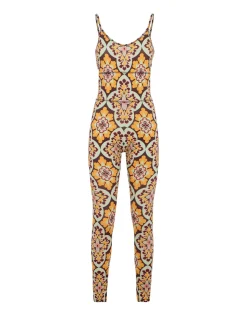 Magica CatsuitPalazzo Yellow in Jersey Stretch