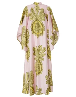 Magnifico DressBig Pineapple Pink in Twill Silk