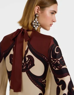 Magnifico DressCorsini Plac&eacute;e Cream in Silk Twill