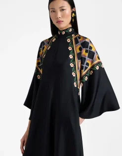 Magnifico DressDazed Plac&eacute;e Black in Silk Twill