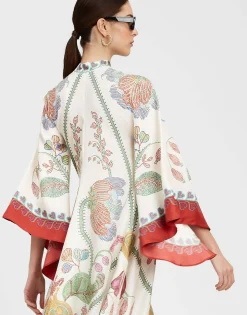 Magnifico DressGrenadilla Plac&eacute;e Off White in Silk Twill