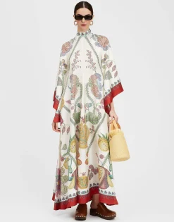 Magnifico DressGrenadilla Plac&eacute;e Off White in Silk Twill