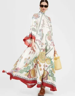 Magnifico DressGrenadilla Plac&eacute;e Off White in Silk Twill