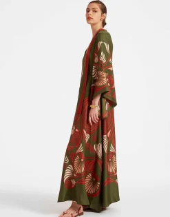 Magnifico DressKerylos Plac&eacute;e Dark Green in Silk Twill