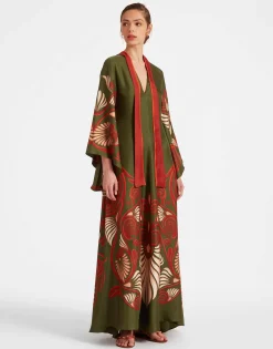 Magnifico DressKerylos Plac&eacute;e Dark Green in Silk Twill