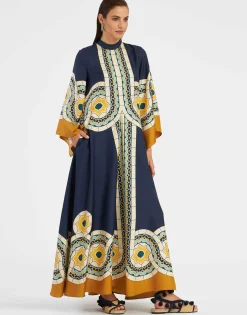 Magnifico DressMudejar Plac&eacute;e Blue in Silk Twill