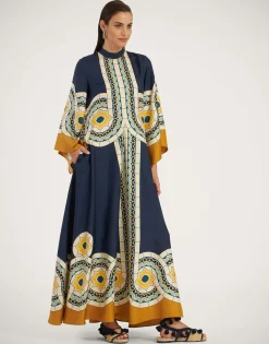 Magnifico DressMudejar Plac&eacute;e Blue in Silk Twill