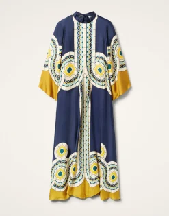 Magnifico DressMudejar Plac&eacute;e Blue in Silk Twill