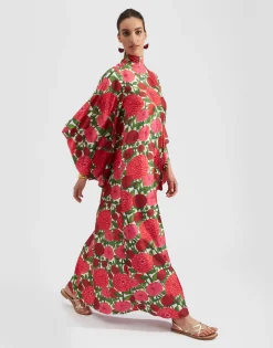 Magnifico DressPink Dahlias in Twill Silk