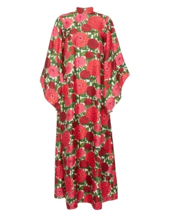 Magnifico DressPink Dahlias in Twill Silk