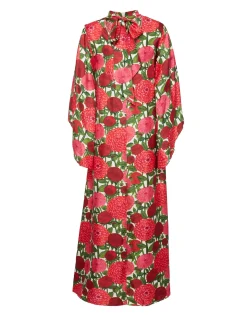 Magnifico DressPink Dahlias in Twill Silk