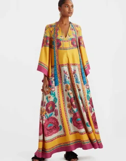 Magnifico DressZodiac Plac&eacute;e Marigold in Silk Twill