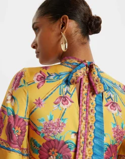 Magnifico DressZodiac Plac&eacute;e Marigold in Silk Twill