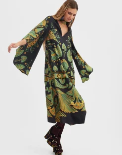 Magnifico Midi DressThe Nile Plac&eacute;e Black in Silk Twill