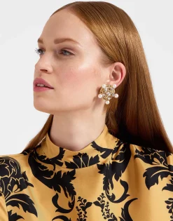 Make An Exit TopCherubs Gold in Silk Twill With Feathers