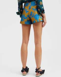 Margarita ShortsHottie Turquoise in Jacquard