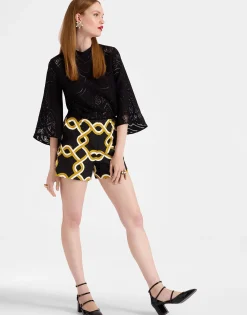 Margarita ShortsTackle Black in Shot Cotton