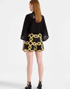 Margarita ShortsTackle Black in Shot Cotton