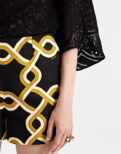 Margarita ShortsTackle Black in Shot Cotton