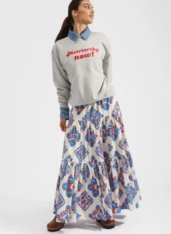 “MATRIARCHY NOW!” Stand-up SweatshirtT.Unita Grigio in Cotton Felpa