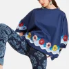 Meditation PonchoWhitsun Plac&eacute;e Blue in Jersey Interlock