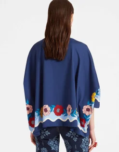 Meditation PonchoWhitsun Plac&eacute;e Blue in Jersey Interlock