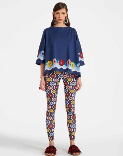 Meditation PonchoWhitsun Plac&eacute;e Blue in Jersey Interlock