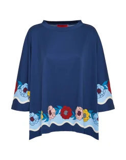 Meditation PonchoWhitsun Plac&eacute;e Blue in Jersey Interlock