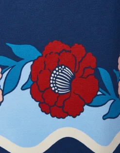 Meditation PonchoWhitsun Plac&eacute;e Blue in Jersey Interlock