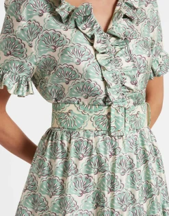 Medium BeltFans Mint in Light Faille