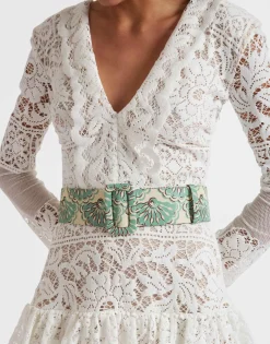 Medium BeltFans Mint in Light Faille