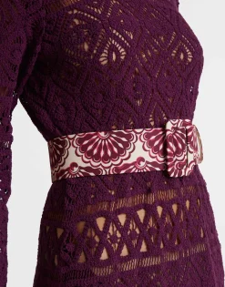 Medium BeltFans Purple in Light Faille