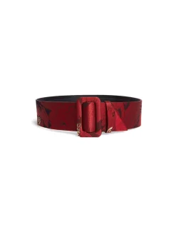 Medium BeltRuby Red in Jacquard