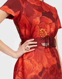 Medium BeltRuby Red in Jacquard