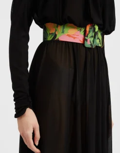 Medium BeltWonderland Black in Light Faille