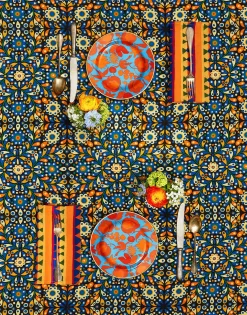 Medium Tablecloth (180x280)Confetti Blu in Linen