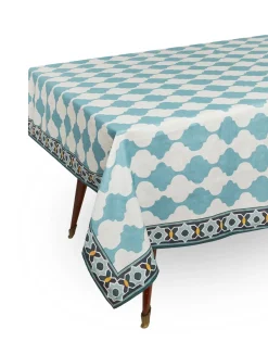 Medium TableclothPlaza Sky Blue in Linen